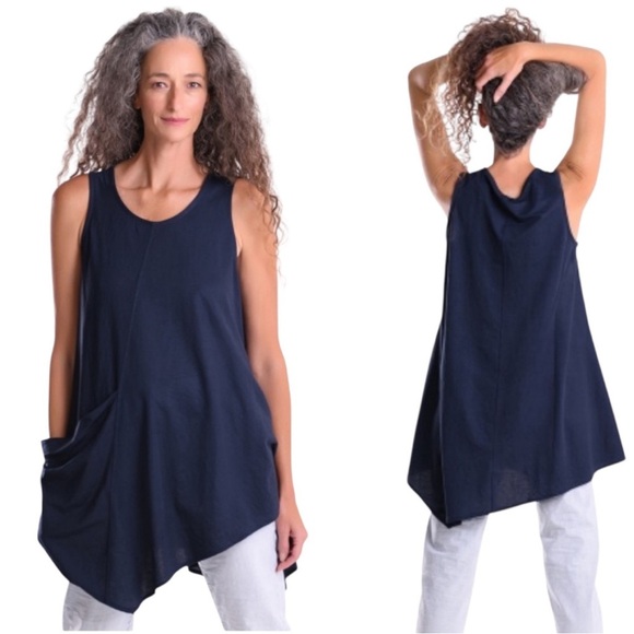 Alembika Asymmetrical A-line Pocket Tunic Tank - Picture 1 of 7